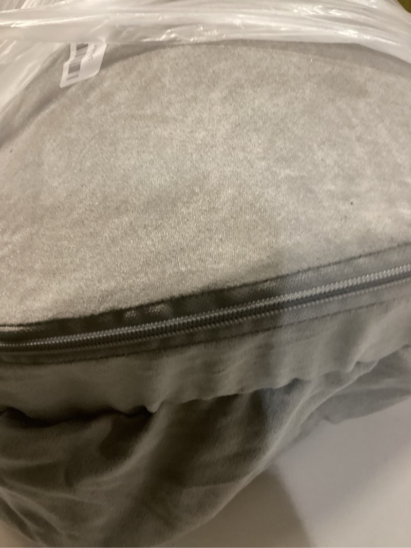 Condition photo showing Good Condition for Furhaven 26" Round Orthopedic Dog Bed for Medium/Small Dogs w/ Removable Washable Cover, For Dogs Up to 30 lbs - Sherpa & Suede Snuggery - Gray, 26-inch Gray Medium