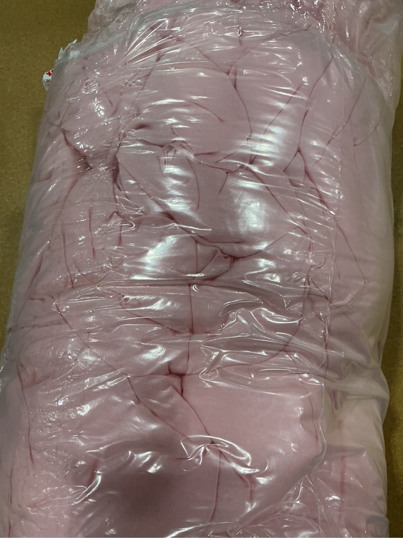 Condition photo showing New/Like New for ntbay twin comforter set with sheets, 5 pieces soft and breathable twin bedding set, twin bed in a bag, down alternative comforter set solid color all season, kids bedding set, pink
