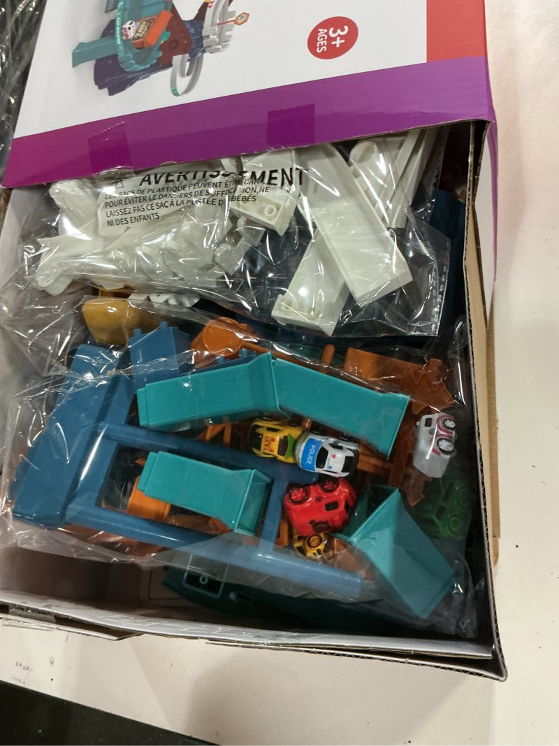 Condition photo showing New/Like New for Dinosaur Race Car Tracks for Toddlers 2-4 Years, Dinosaur Climbing Hills Railcar, Toy Car Track Play Set with 7 Small Race Cars, Preschool Birthday Gifts for 3 4 5 6 7 8 Year Old Boys Girls