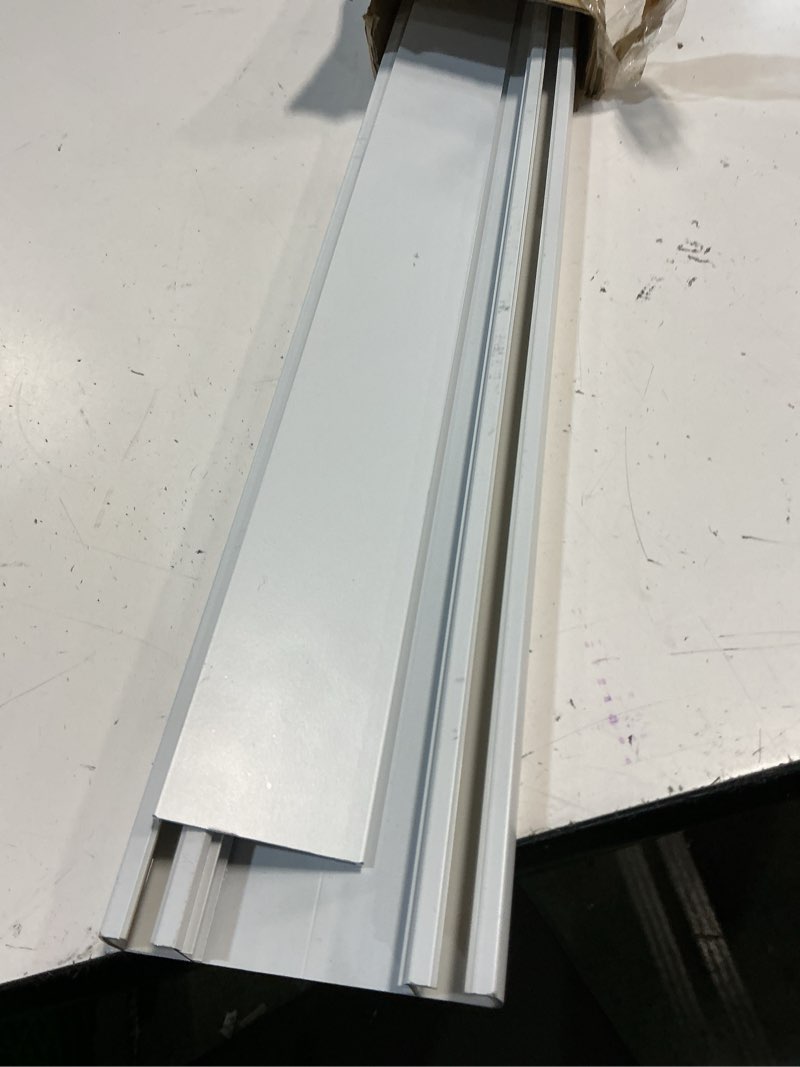 Condition photo showing As Is for double row curtain track ceiling mounted, silent heavy duty curtain track system, sliding rails for curtains, room divider for bedroom living room hospital (track ships in sections with connectors) 1m(3.3ft) white
