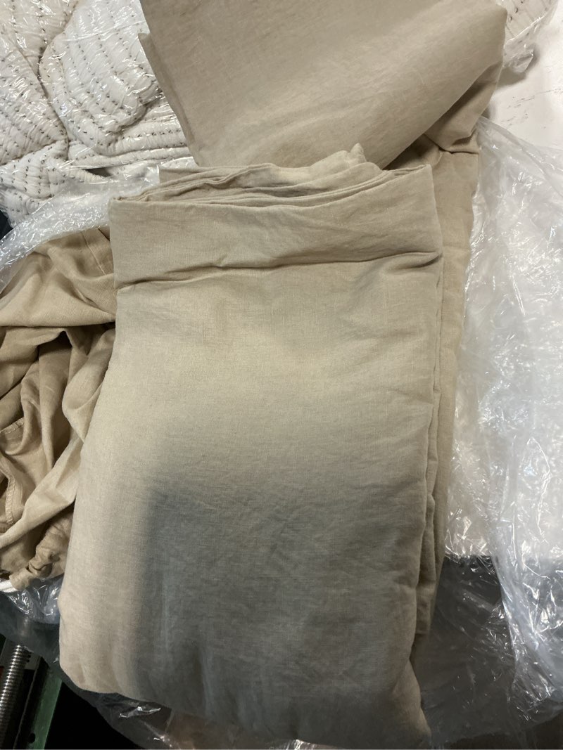 Condition photo showing Good Condition for european linen duvet cover set, full/queen, toffee