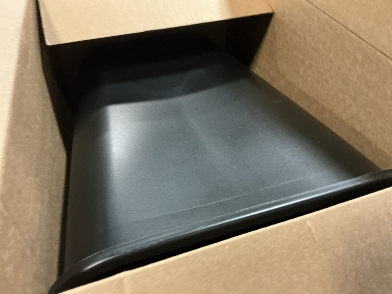 Condition photo showing Good Condition for rubbermaid commercial wastebasket trash container, 41qt/10.25 gal, plastic, black, stackable trash can for bedroom/bathroom/office, fits under desk/sink/cabinet 10.25 gallons black 1
