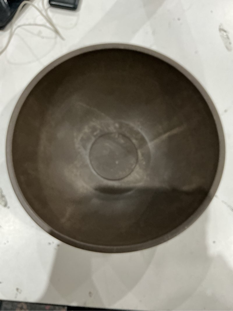 Condition photo showing Good Condition for psw pot collection m20c 8-inch plastic/stone/wood composite low bowl planter – no drainage hole (drillable), shallow indoor/outer pot for succulents, bonsai, fairy gardens, herbs, chocolate chocolate 8 inch