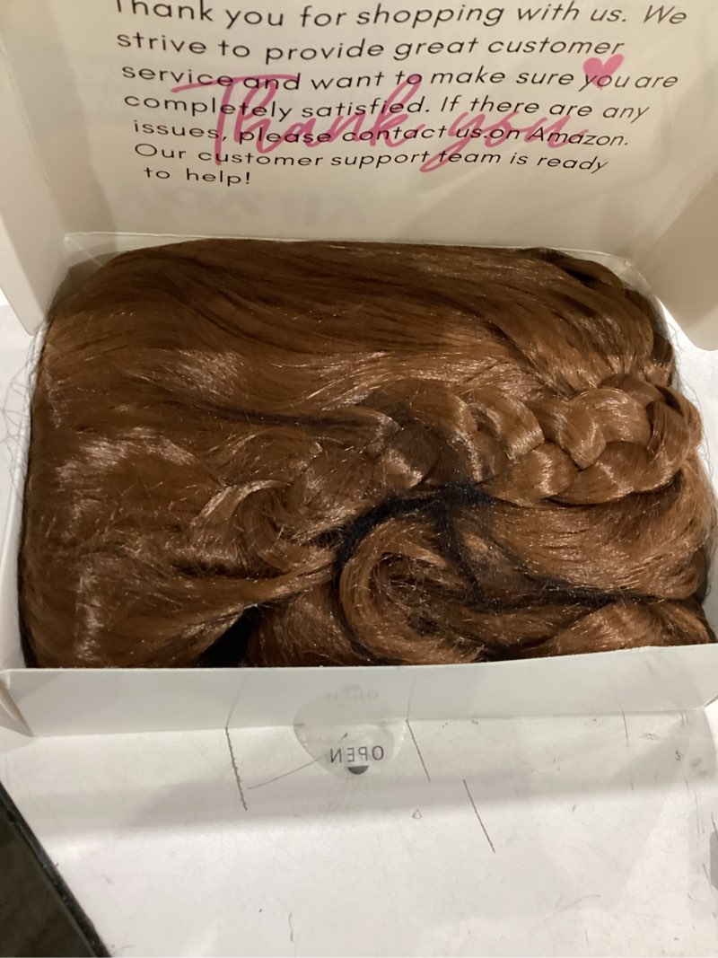 Condition photo showing New/Like New for morvally long wavy brown natural synthetic hair braided wigs for women halloween, cosplay, costume, party brown one size (pack of 1)