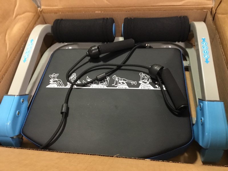 Condition photo showing As Is for Ab Trainer/Crunch Machine, Ab Workout Equipment, 4 Adjustable Resistance, Ab Machine for Stomach Workout, 350 LBS Weight Capacity, Automatic Rebound, Ab Core Machine,Fitness Equipment for Home Black & Blue