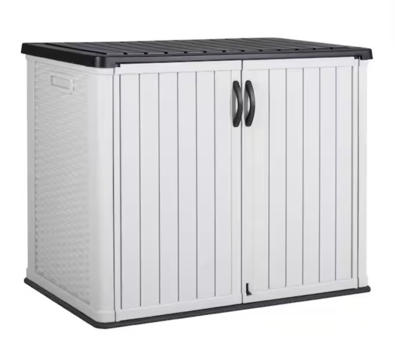 4 ft. x 2 ft. x 3 ft. 150 Gal. White Horizontal Resin Storage Deck Box with Shelves