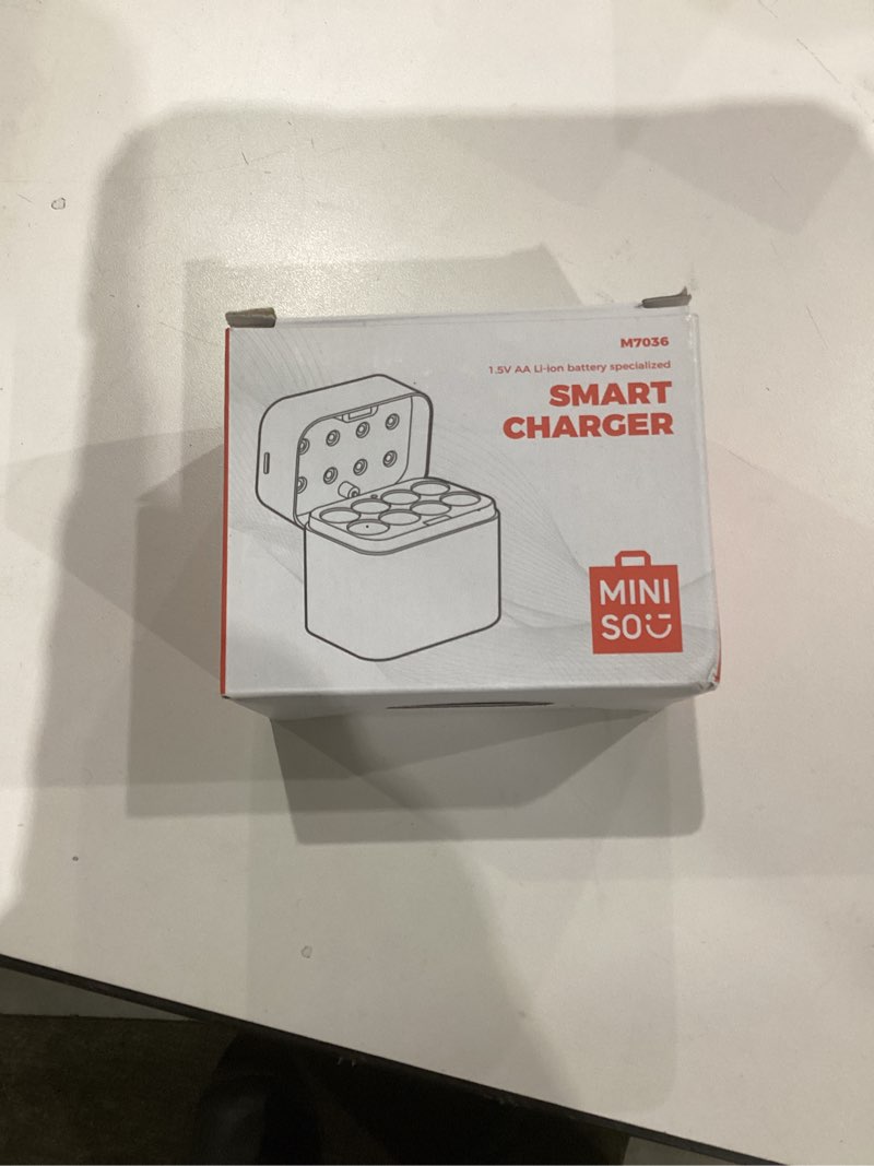 Condition photo showing New/Like New for MINISO ?Ultra Long Lasting,3600mWh,1600+Cycles? Rechargeable AA Lithium Batteries & Fast Charger | 1.5V Constant Voltage |Toy Blink Camera/Game Controller Compatible | Vibrant Color-Coding | 8Pack