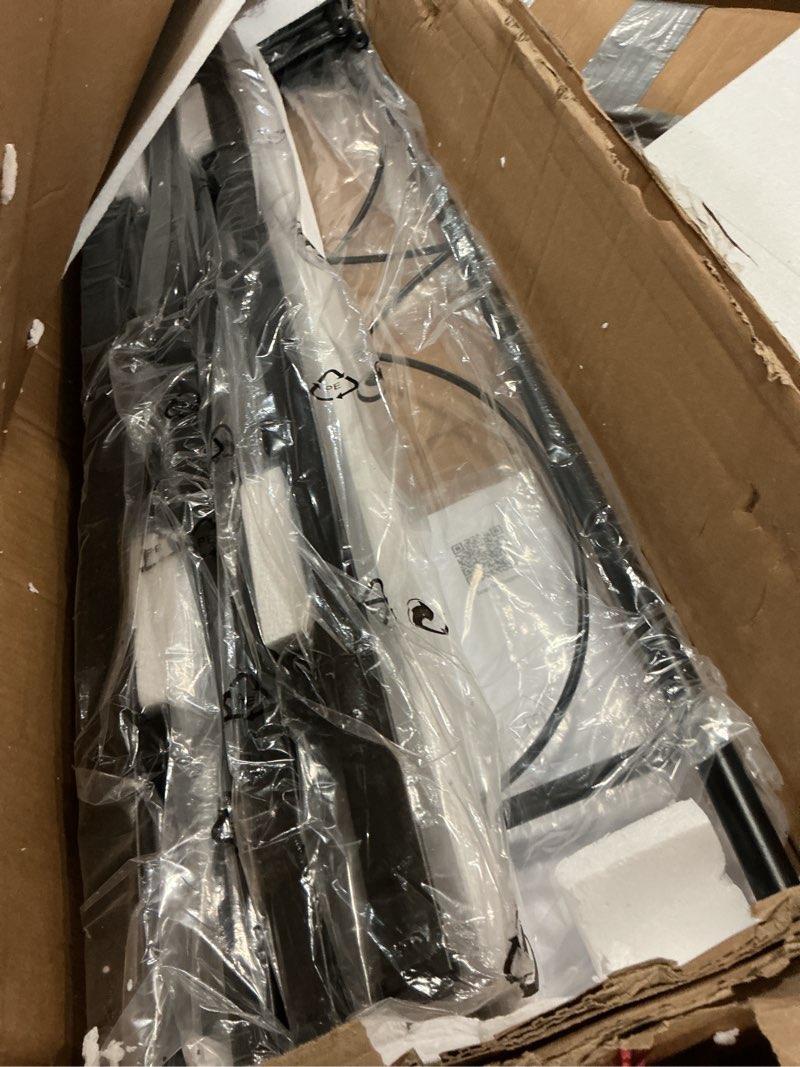 Condition photo showing As Is for IDEALHOUSE Twin Size Daybed with Trundle, Sofa Bed Frame with Charging Station and LED Lights, Heavy Duty Metal Bed Frame, for Small Spaces, Living Room, Bedroom, Apartment, Black Modern Black Twin Daybed with Trundle