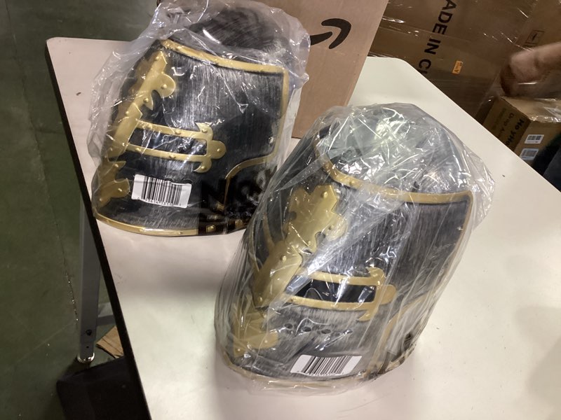 Condition photo showing New/Like New for Nicky Bigs Novelties Silver Knight Armor Crusader Helmet Mask Medieval Adult Costume ( 2 pcs) 