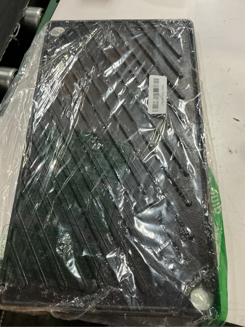Condition photo showing As Is for ewfen reversible grill/griddle, 16.7x9.5'' pre-seasoned cast iron griddle pan, double burner cookware, rectangular non-stick stovetop griddle with handles, flat top plate for oven, grill & campfire