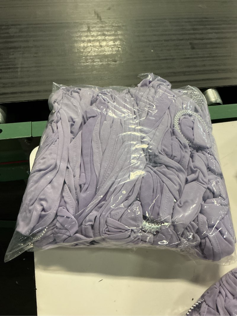 Condition photo showing New/Like New for peomeise 50pcs lavender spandex chair sashes with buckle slider for wedding, party decoration