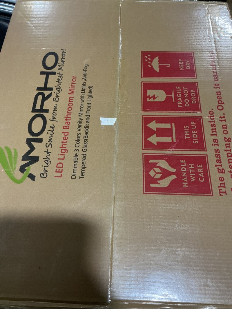 Condition photo showing Good Condition for Amorho LED Mirror for Bathroom 24" X30" with Front Light and Backlit, Stepless Dimmable, Shatter-Proof, Memory, 3 Colors, Wall Mount (Horizontal/Vertical) 30"L x 24"W Front and Backlit