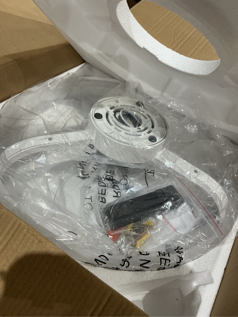 Condition photo showing Good Condition for volisun low profile ceiling fans with lights and remote, 20in flush mount ceiling fans with light, 3000k-6500k dimmable fandelier led fan light, white bladeless ceiling fans with lights for bedroom white 20 inch