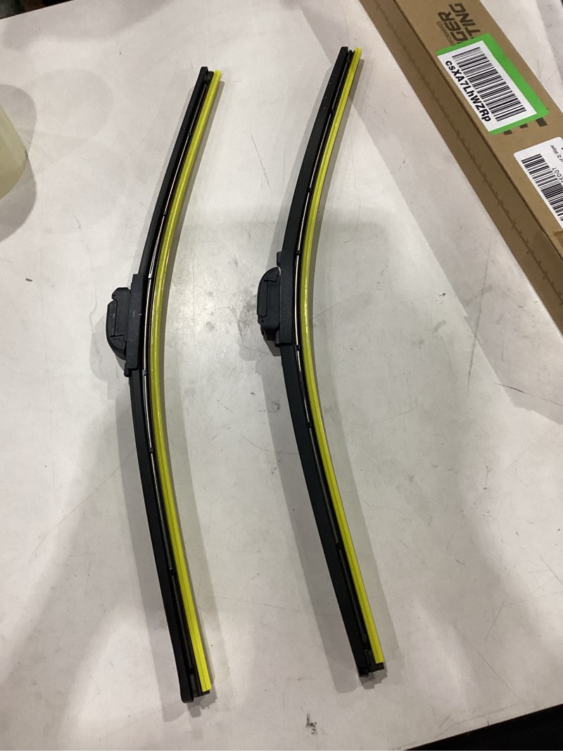 Condition photo showing New/Like New for quiet front windshield wiper blades 22 inch and 22 inch set of 2, oem quality all-season windshield wipers,u&j-hook for my car/automotive replacement, easy to install oem replacement parts front(22" and 22")