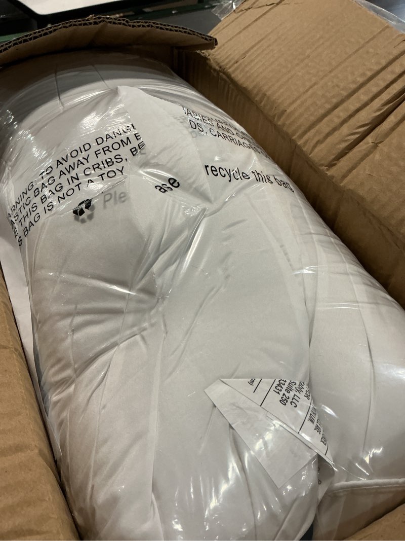 Condition photo showing Good Condition for serta down illusion soft hypoallergenic medium/firm bed pillows for side, stomach or back sleepers (2 pack), queen, white white queen medium/firm