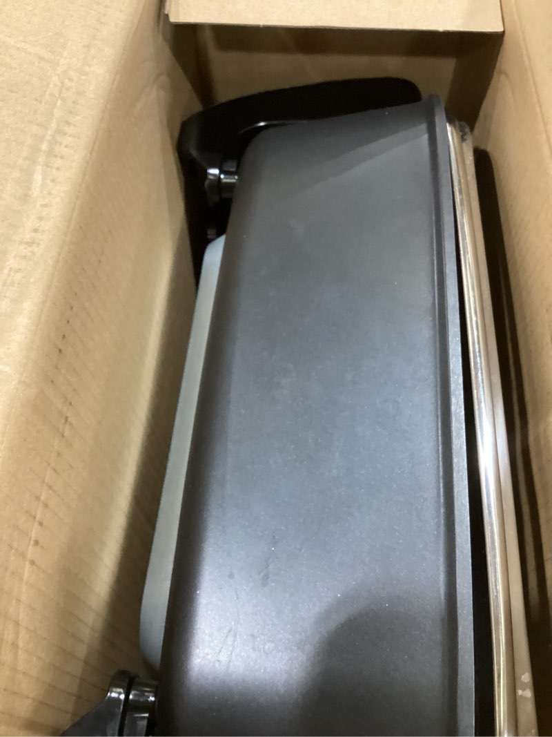 Condition photo showing As Is for Elite Gourmet 15" x 12" x 4" Electric Skillet, Xtra Deep Dish, Ceralast™ PFAS Free Ceramic, 1500W Rapid Heat, Tempered Glass Vented Lid, Dishwasher Safe, 12.5 Qt., Black/Gray 12.5Qt