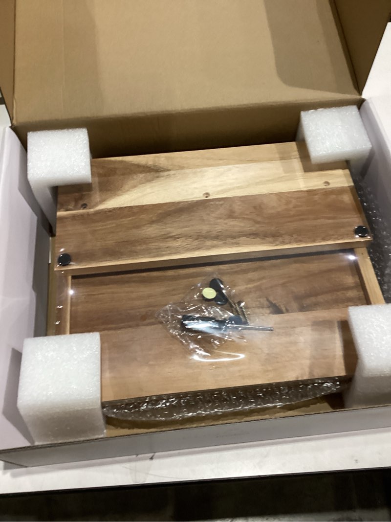 Condition photo showing New/Like New for EDGE LINE Magnetic Knife Block Holder With Large 14 x 12 Inch Cutting Board, Premium Acacia Hard Wood Magnetic Knife Holder Rack for Kitchen Counter, 1.5 Inch Thick Butcher Block Cutting Board Acacia Wood