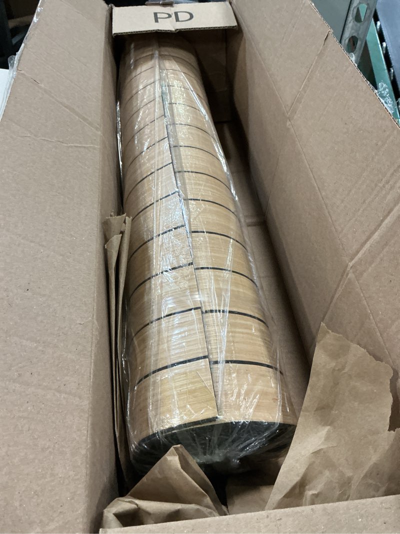 Condition photo showing As Is for WADILE PVC Wood Grain Panels for Wall, 23.6 in X 8.5 ft Soundproof Paneling Peel and Stick Wall Panels, Light Brown 23.6" x 102.4" Light Brown