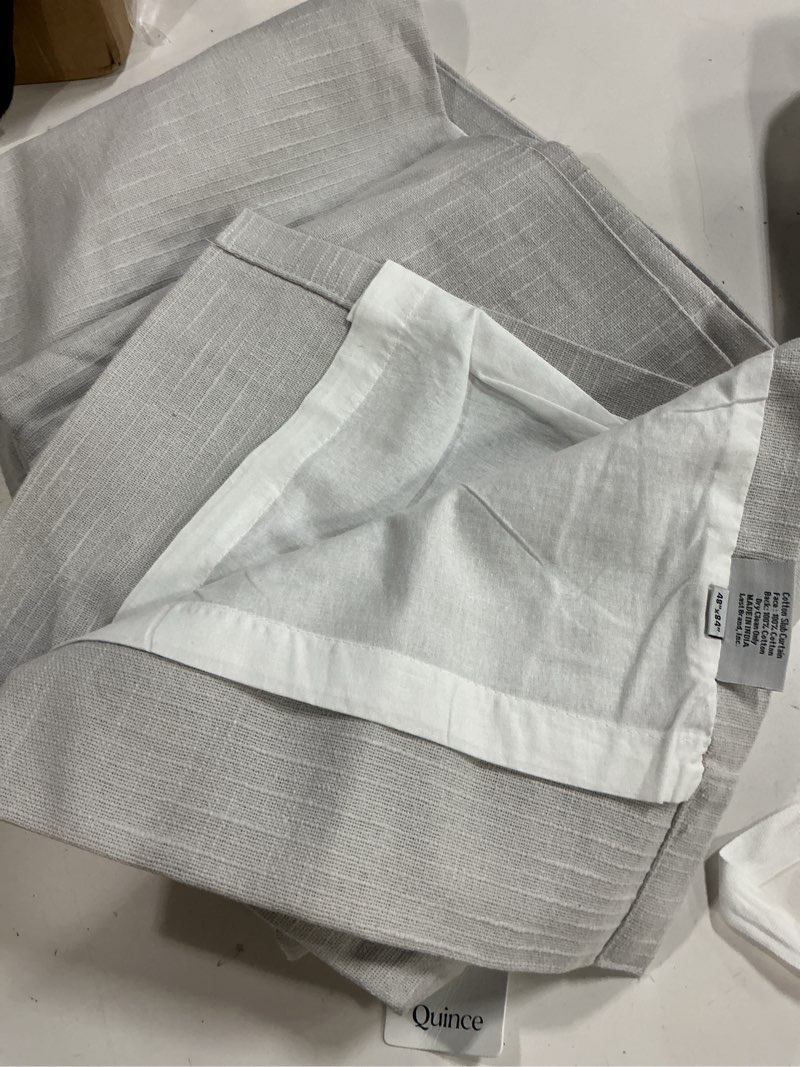 Condition photo showing Good Condition for quince raw silk room darkening curtain ( 48”*84”) 