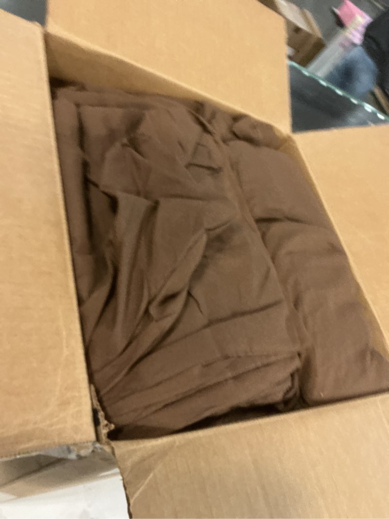 Condition photo showing Good Condition for CozyLux King Size Comforter Set Brown, 7 Pieces Pintuck Bed in A Bag Brown Comforter King Size, Pinch Pleat Bedding Set with All Season Comforter, Sheets, Pillowcases & Shams Brown King