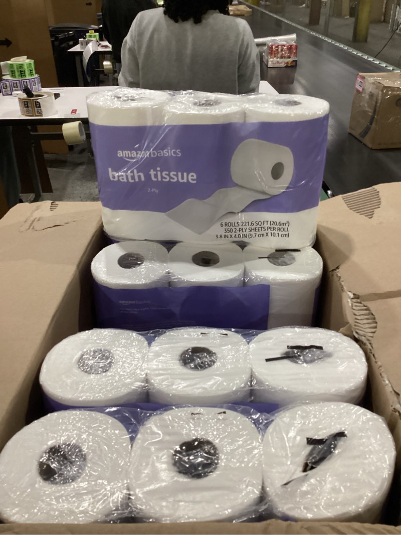 Condition photo showing New/Like New for Amazon Basics FSC-Certified 2-Ply Septic-Safe Toilet Paper, Soft, 350 Sheets per Roll, 30 Rolls = 185 Regular Rolls 350 sheet (Pack of 30)