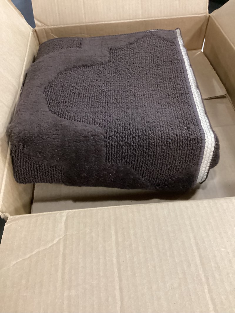 Condition photo showing As Is for garland rug sparta non slip polypropylene 3 ft. x 5 ft. brown mocha area rug- ideal for living rooms & hallways, stylish & durable for high-traffic areas mocha 3' x 5' (rectangular)