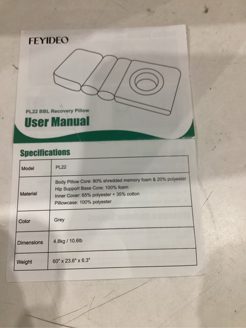 Condition photo showing Good Condition for bbl bed after surgery for sleeping – ergonomic bbl pillow designed for brazilian butt lift, high-density pressure-relief foam, removable velvet cover, bbl recovery must haves (60x23.6x6.3in)