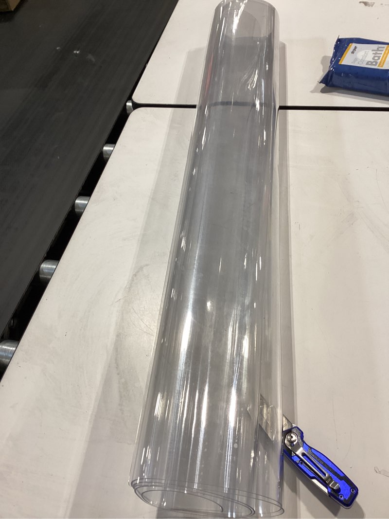 Condition photo showing Good Condition for clear table protector 36 x 60 inch, 1.5mm thick plastic table cover, waterproof pvc clear table cover protector, desk mat writing desk pad for desktop, coffee & dining room tabletop 36" x 60" (rectangular) crystal clear
