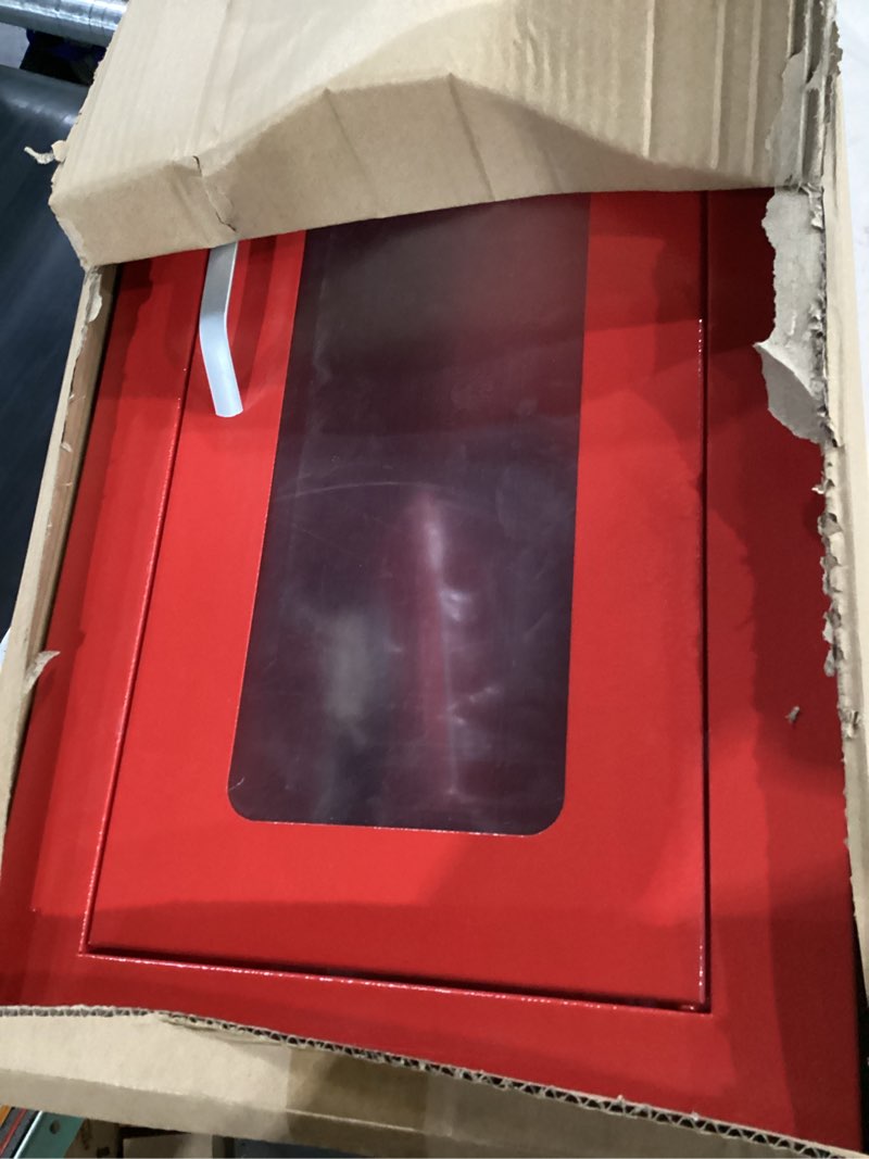 Condition photo showing Good Condition for semi recessed fire extinguisher cabinet|st12 steel fire extinguishers box with magnetic door|red fire extinguisher mount with clear acrylic window for 5-10 lb extinguishers(extinguisher not included) red magnetic