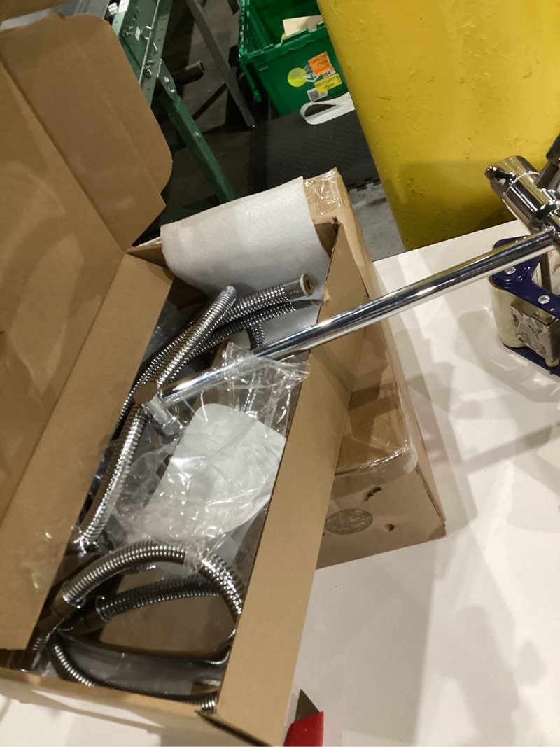 Condition photo showing As Is for Wide Rain Shower Head With 5 Modes Handheld Showerheads, High Pressure Showerhead Combo with Extension Arm for Bathroom Accessories, Adjustable Shower Head with Anti-Clog Nozzles (Chrome)