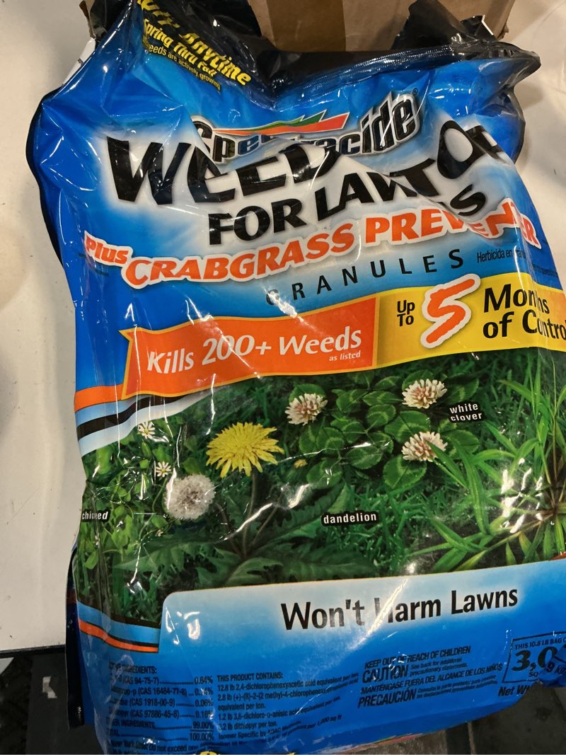 Condition photo showing New/Like New for spectracide weed stop for lawns plus crabgrass preventer granules 10.8 pounds, up to 5 months of control 1 pack single