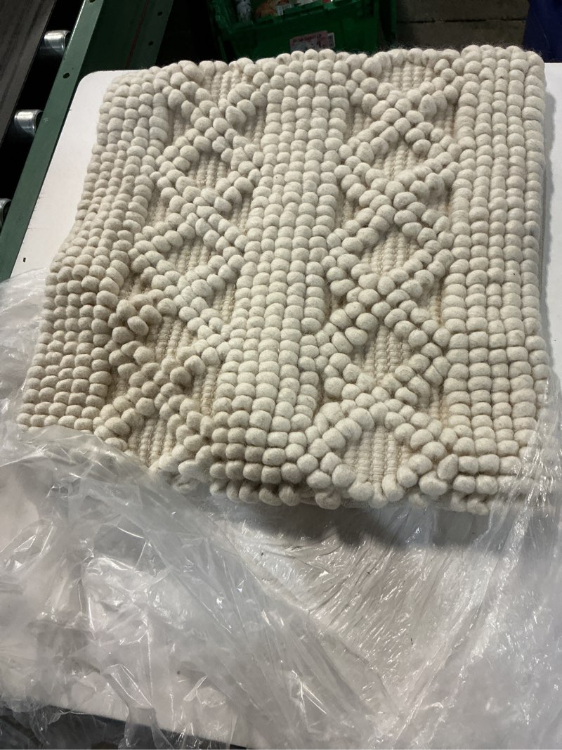 Condition photo showing As Is for kai wool pillow cover - set of 1, 20x20, ivory