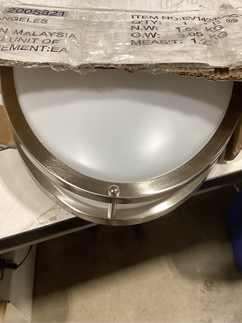 Condition photo showing New/Like New for designers fountain flush mount ceiling light, 24 inch oval led lighting fixture kitchen, bedroom, bathroom, and hallway, dimmable, 2800 lumens, 3000k/4000k/5000k, brushed nickel, ev1424c3c-35