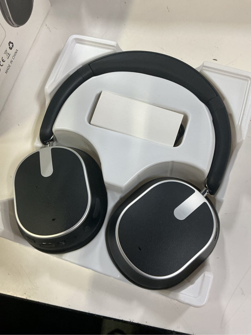 Condition photo showing New/Like New for hybrid active noise cancelling headphones, 120h playtime bluetooth over ear headphones, bluetooth 6.0 wireless headset with display, 6 enc mic, hi-res audio, transparency mode for travel game black