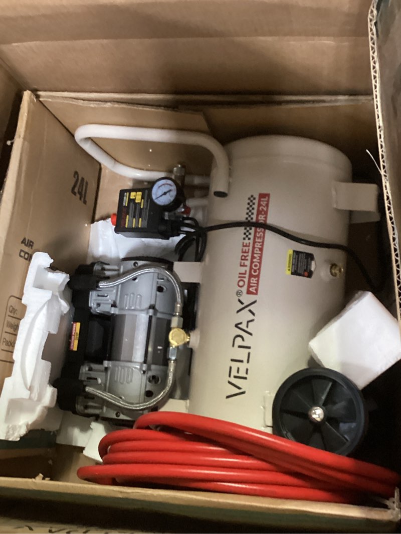 Condition photo showing Good Condition for Ultra Quiet Air Compressor, Only 68dB, 8 Gallon Tank, Oil-Free, 110V/60Hz 1.75HP, 7.42CFM@115PSI, Air Compressor Perfect for Spray Painting, Auto Repair, Tire inflation, Woodwork nailing 8 Gallon, 1.75HP