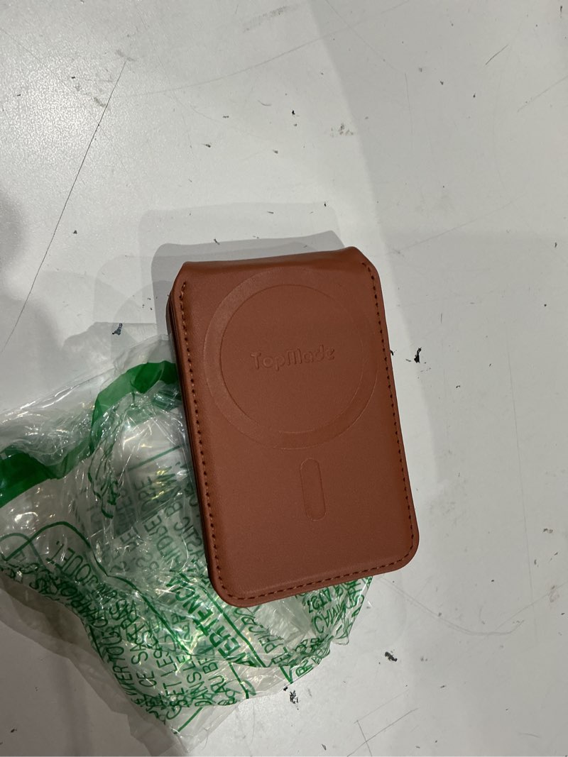 Condition photo showing Good Condition for for magsafe wallet works with apple find my, strongest magnetic wallet | 9 cards holder, adjustable stand, rfid blocking, leather magnetic card holder for iphone 17/16/15/14/13/12 series, brown