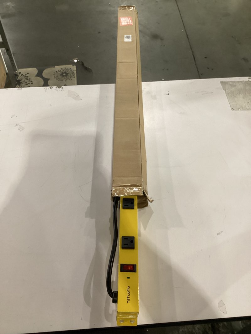 Condition photo showing Good Condition for tiffcofio metal power strip, 9 widely space outlets, wall mountable power strip surge protector, 6 ft extension cord,15a/1875w, etl listed (9 outlet)