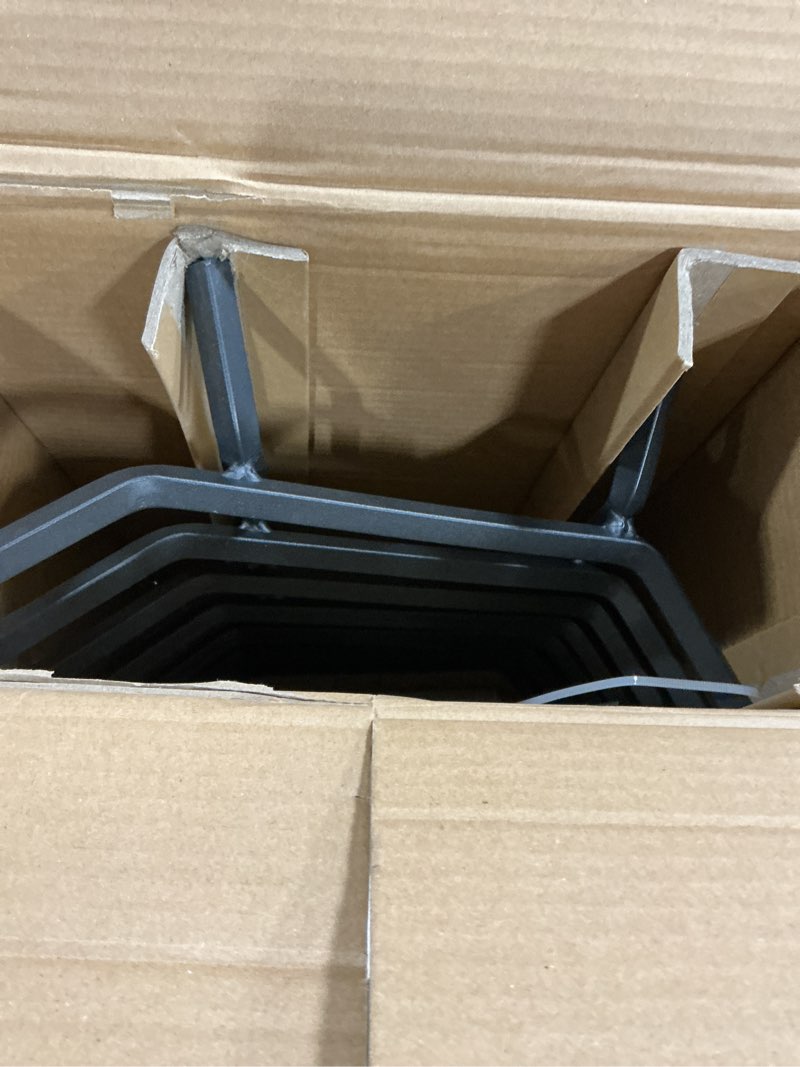 Condition photo showing As Is for Fireplace Grate 21 Inch, Fireplace Grates Heavy Duty Cast Iron Solid Steel 7 Bars Fire Pit Grate with 6 Support Legs, Fireplace Log Grate Outdoor Indoor Wrought Iron Wood Burning Rack