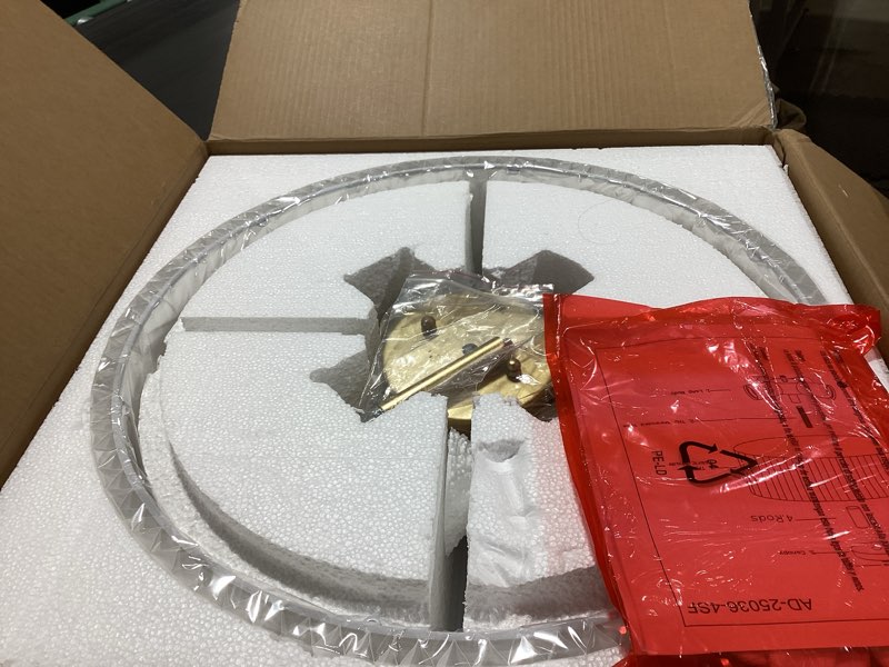 Condition photo showing Good Condition for Gold Semi Flush Mount Ceiling Lights, 4-Light 18" Ceiling Light Fixture with White Pleated Fabric Shade, Drum Lamp for Nursery Hallway Bedroom Kitchen, AD-25036-4SF-GD Gold, Pleated Shade 18"