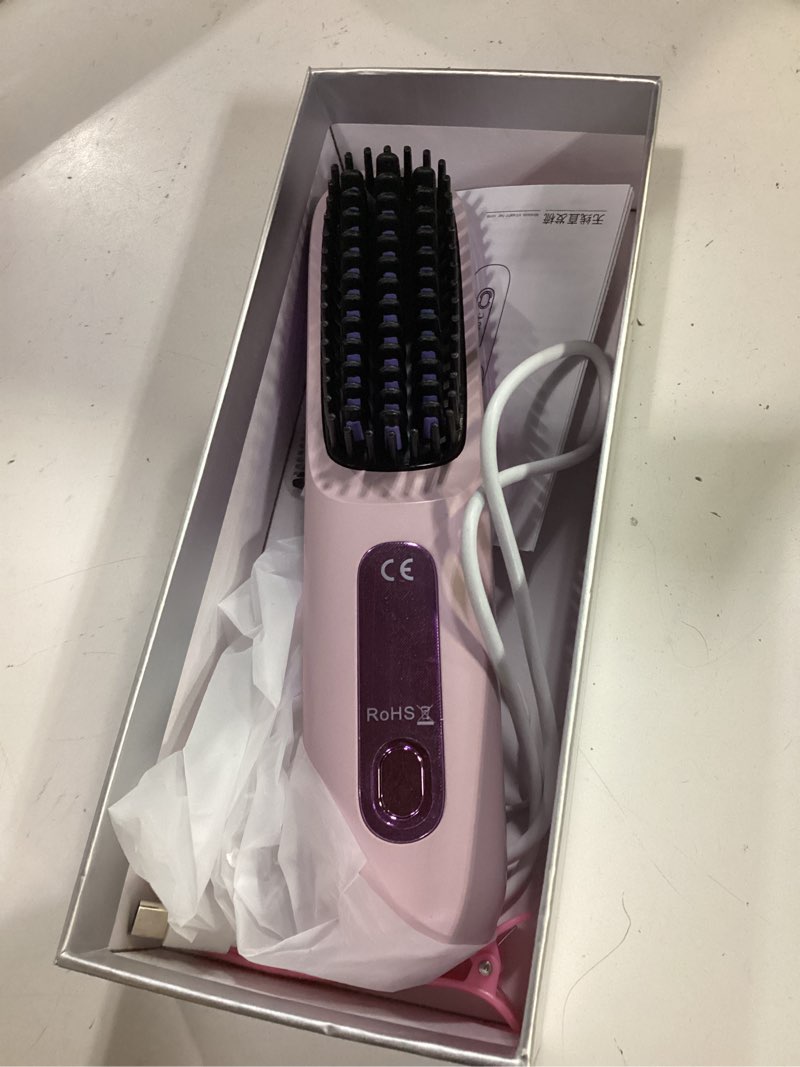 Condition photo showing Good Condition for numoya go brush pro 2026 upgrade portable cordless hair straightener brush for women (purple)