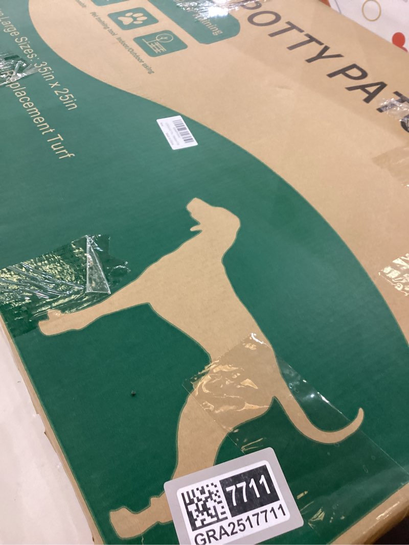 Condition photo showing New/Like New for LOOBANI 35x23in Large Dog Litter Box: Dog Grass Pad with Tray with 2×Artificial Grass Pads + 1×Drainage Grate - Quickly Absorbent Portable Patio Potty for Balcony Apartment Indoor Outdoor Use L-35"x23"