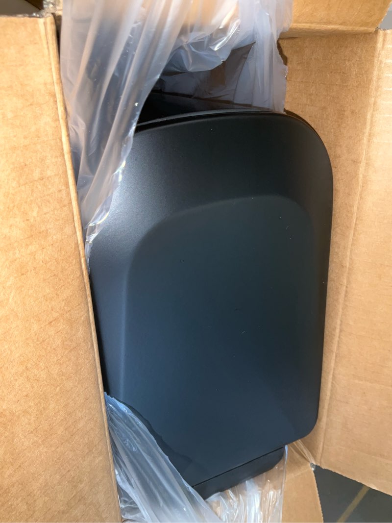 Condition photo showing As Is for cesun small bathroom trash can with lid soft close, step pedal, 6 liter / 1.6 gallon stainless steel garbage can with removable inner bucket, anti-fingerprint finish (matt black)