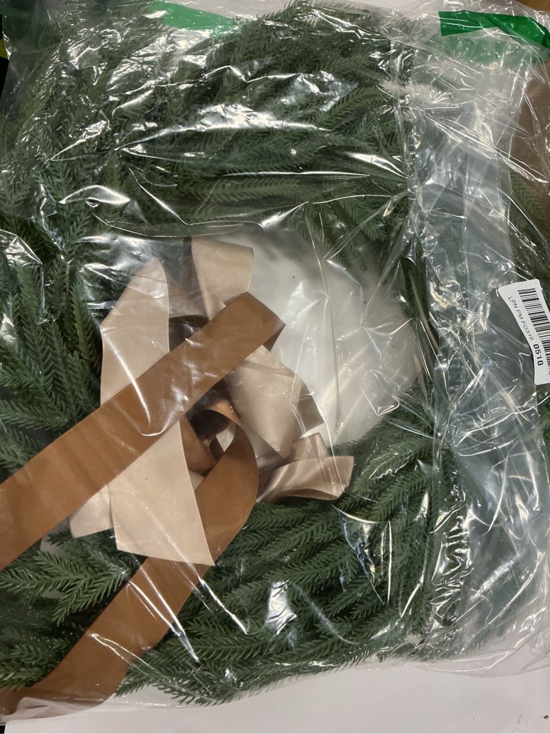 Condition photo showing Good Condition for Christmas Decorations -24 Inch Christmas Wreath, Norfolk Pine Wreath, Christmas Wreaths for Front Do