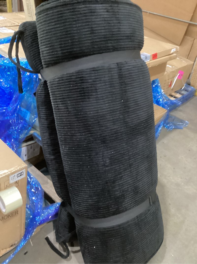 Condition photo showing As Is for PERLECARE Convertible Futon Sofa Bed, 66" Corduroy Futon Couch with Adjustable Backrest and Armrests, 3-in-1Recliner Sleeper Sofa for Small Spaces, Play Room,Living Room or Office?66 in,Black? | Adjustable Black 66 Inch