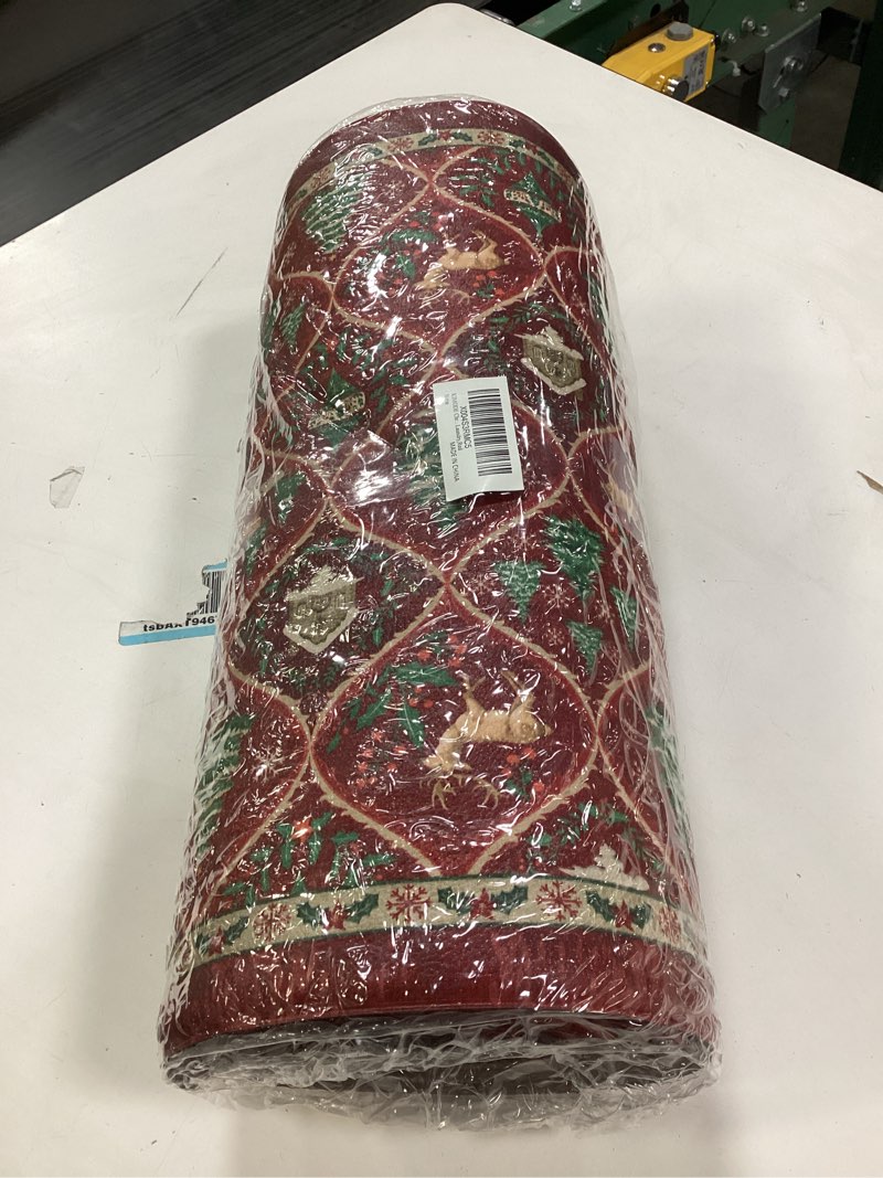 Condition photo showing New/Like New for KIMODE Christmas Kitchen Floor Mats Cushioned Anti Fatigue,Moroccan Farmhouse Forest Fawn Kitchen Rugs Sets of 2,Memory Foam Under Sink Kitchen Mat for Home Decor Laundry Sink,Red 17.3" x 47"+ 17.3" x 29"--0.47 inches Moroccan/Red