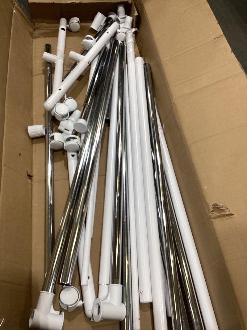 Condition photo showing As Is for p8c heavy duty clothes rack?with extended width design? rolling clothing racks for hanging clothes with lockable wheels?51.2"w x 15.8"d x 80.5"h?max load 700lbs?black rack with black cover
