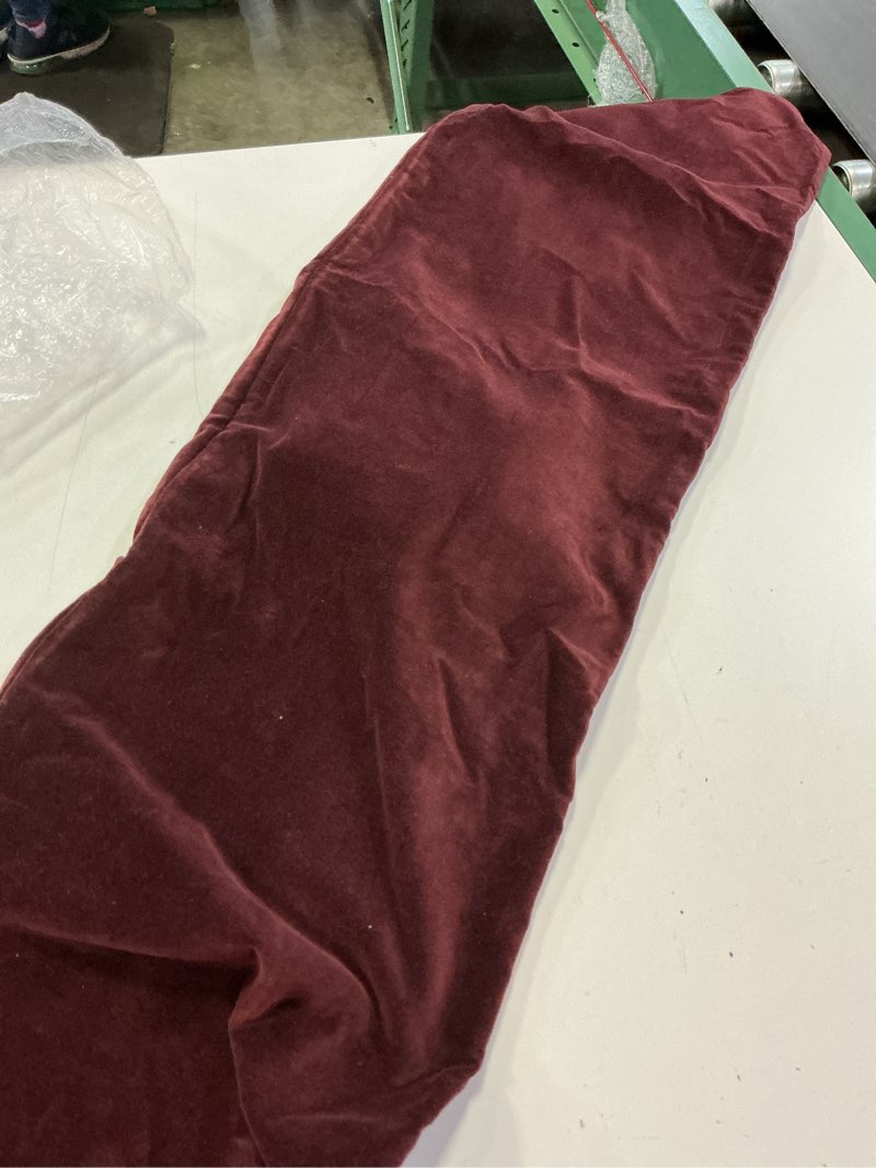 Condition photo showing Good Condition for cotton velvet oversized lumbar pillow cover color bordeaux size 12x48 inch 