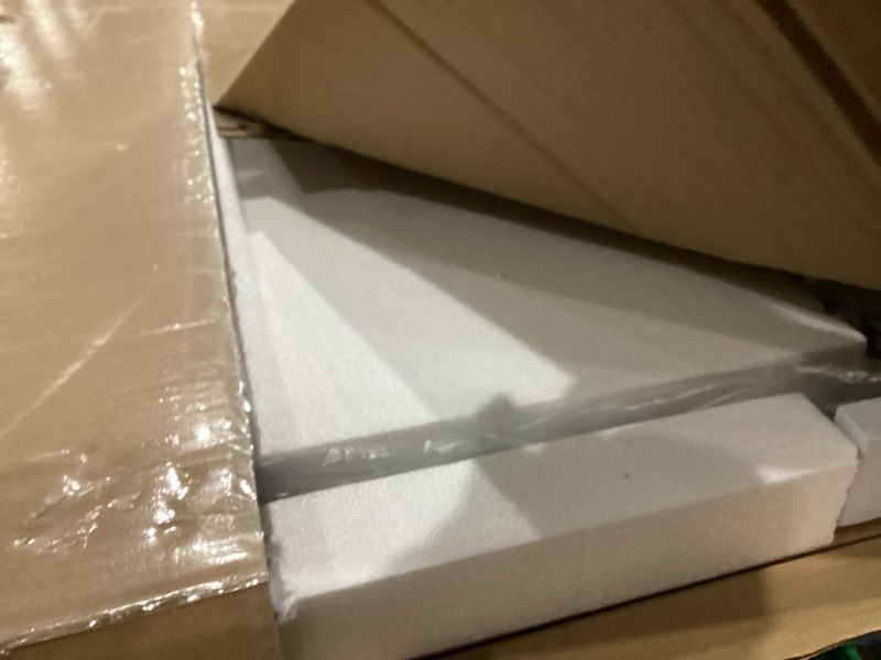 Condition photo showing Good Condition for Bathroom Vanity Mirror 24x32 Inch, Matte Black Rectangle Bathroom Mirror, Anti-Rust, 4MM Tempered Glass, Wall-Mounted Mirror, Hangs Horizontally or Vertically for Bathroom & Bedroom Black_wood Grain 24"L x 36"W