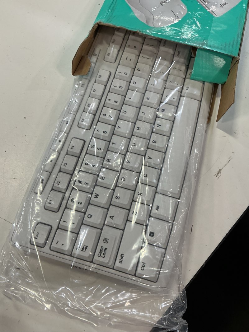 Condition photo showing New/Like New for logitech mk270 wireless keyboard and mouse combo for windows, 2.4 ghz wireless, compact mouse, 8 multimedia and shortcut keys, 2-year battery life, for pc, laptop - off white