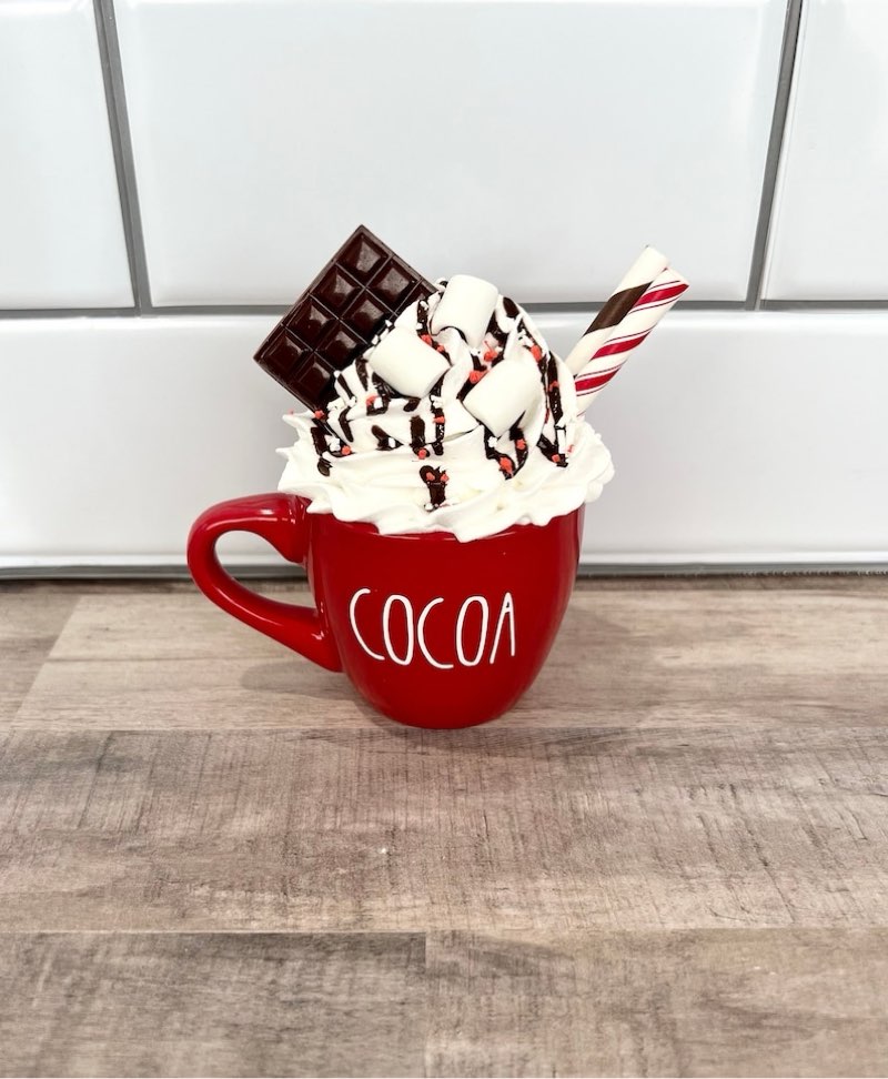 vesici 8 set christmas tiered tray decor hot cocoa gifts mini coffee mugs with faux whipped cream separable hot chocolate coffee bar decor ceramic christmas espresso cups farmhouse table centerpieces